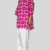 pink geometric printed kurta with white farshi shalwar