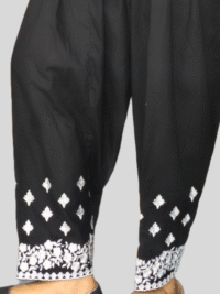 🖤 black shalwar with white embroidery – ready made ethnic bottom for women